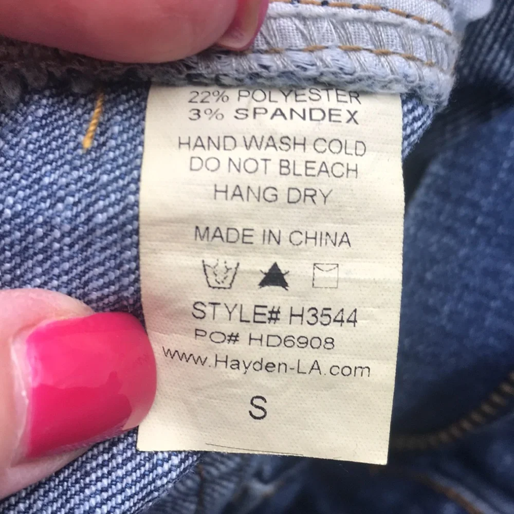 Hayden‎ Los Angeles Raw Fringe Hem Jean Capri Size Small - Picture 5 of 9